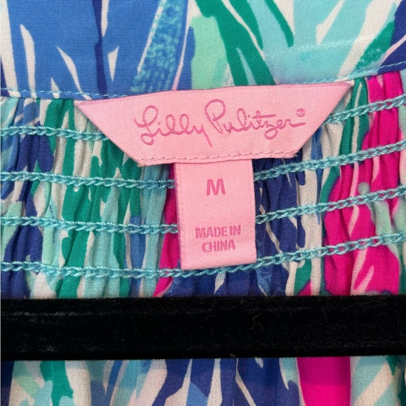 Lilly Pulitzer Multicolor Silk Feather Print Blouse - Picture 3 of 4